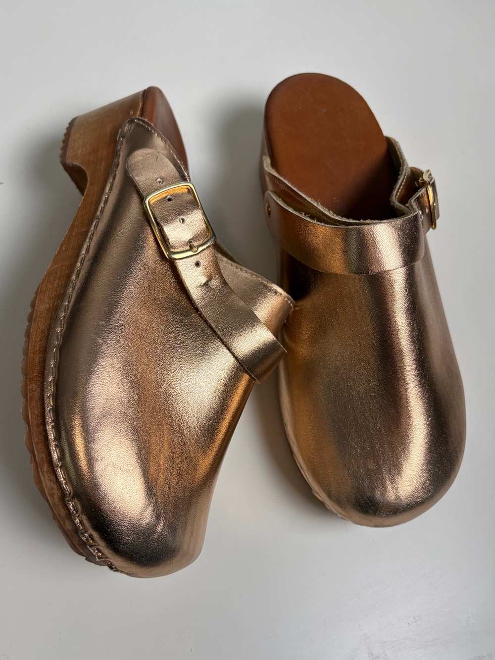 ANTHROPOLOGIE Rose Gold ABBA Clogs‎ 39 - Picture 12 of 16